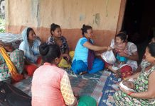 FCHV Dev Maya Aale gifting nutritious food to 1000 days woman at Shreepur during Key life event